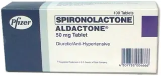 Spironolactone pills in a bottle